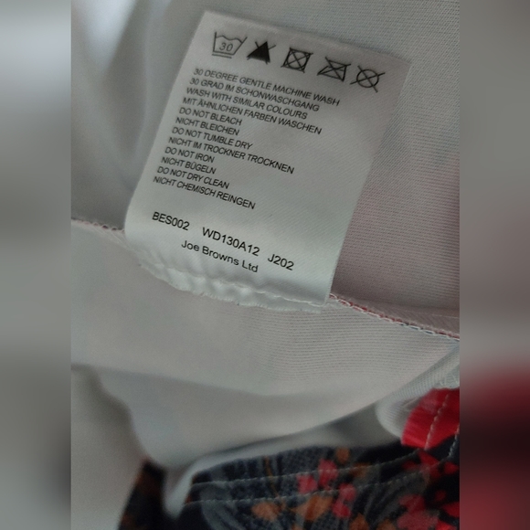 Joe Browns Floral Strappy Dress Navy Pink Bodycon Stretchy Size 12 - Picture 7 of 7